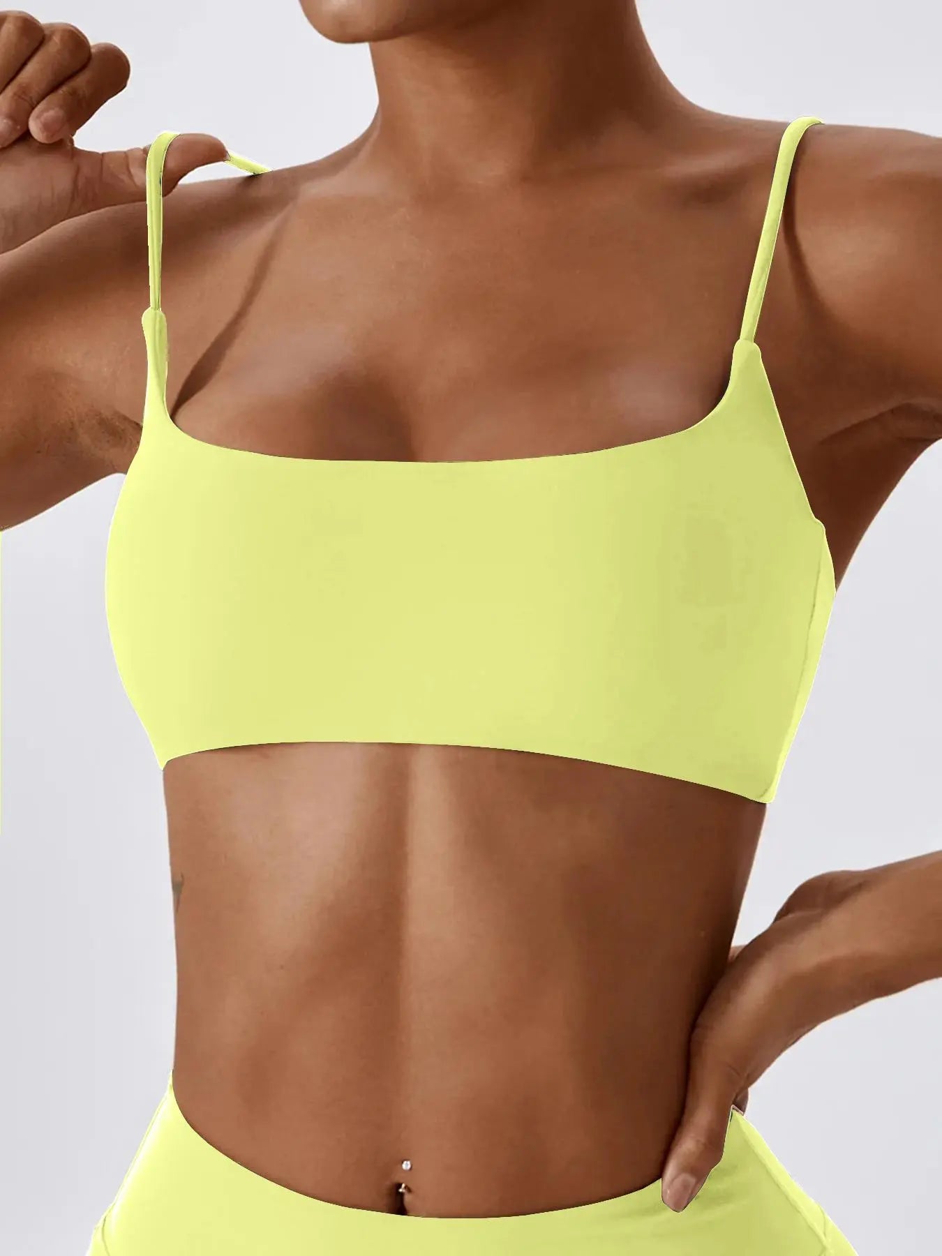 Women's Wireless Sports Bra - Strappy Workout Design, Breathable and Comfortable for Yoga and Gym Activities