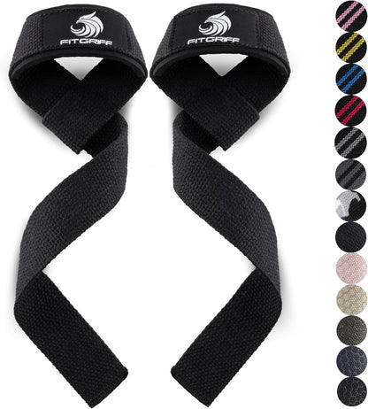 Fitgriff® Zughilfen (Gepolstert) Für Krafttraining, Bodybuilding, Fitness - Kreuzheben Gurte - Lifting Straps - Für Frauen Und Männer